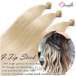 0.5g/Strand I Tip Hair Keratin Stick Glue Human Remy Hair Extensions Highlight#