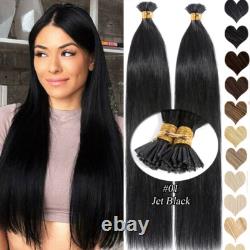 0.5g/Strand I Tip Hair Keratin Stick Glue Human Remy Hair Extensions Straight 8A