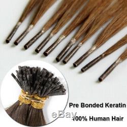 100S Pre Bonded Keratin I tip 100% Remy Human Hair Extensions Brazilian Hair 7A