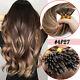 100% Real Remy Human Hair Extensions Nano Ring With Beads Pre Bonded Keratin E98
