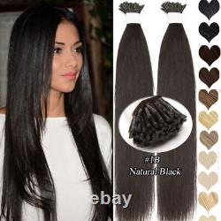 100% Remy Human Hair Extensions Micro Ring NANO Pre Bonded Stick Tip I Tip BROWN