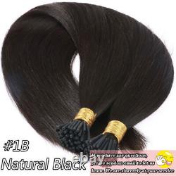 100% Remy Human Hair Extensions Micro Ring NANO Pre Bonded Stick Tip I Tip BROWN