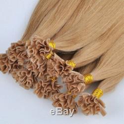 100% Remy Human Hair Extensions Per Bonded Keratin Nail U Tip Mix Blonde Long MX