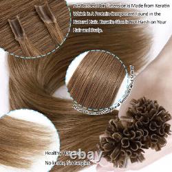 100% Remy Human Hair Flat Nail U Tip Hair Extensions Pre Bonded Keratin Fusion