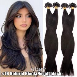 100% Russian Remy Human Hair Extensions Nail Tip U-Tip Pre Bonded Keratin Blonde