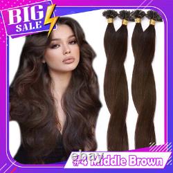 100% THICK Keratin/Nail U-Tip Russian Remy Human Hair Extensions Pre Bonded 1g/s