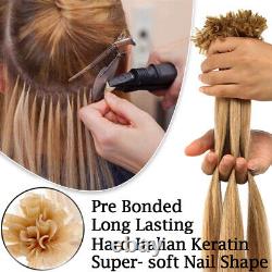 100% THICK Keratin Nail U-Tip Russian Remy Human Hair Extensions Pre Bonded 1g/s