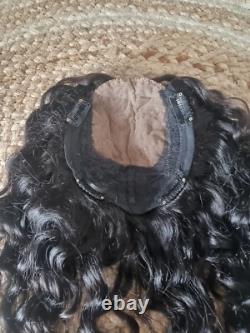 12A 12INCH 6X6 SILK BASE TOPPER WIGLET BRAZILIAN HAIR DEEP WAVE FOR HAIR LOSS 1b