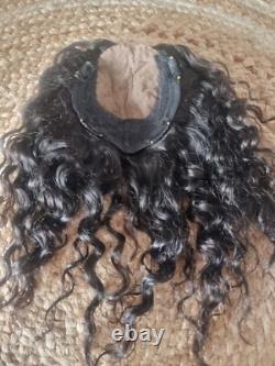 12A 12INCH 6X6 SILK BASE TOPPER WIGLET BRAZILIAN HAIR DEEP WAVE FOR HAIR LOSS 1b