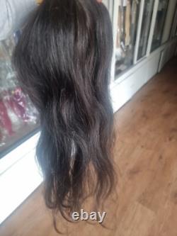 12a 22inch 6x6 Silk Base Topper Wiglet Brazilian Hair Straight For Hair Loss 1b#