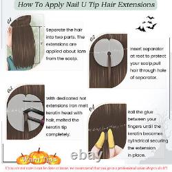 14-24in Nail U Tip 100% Remy Human Hair Extensions Hot Fusion Keratin Pre Bonded