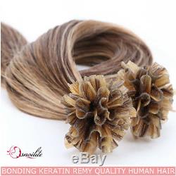 150Pcs 1G Bondings Keratin 100% Brazilian Remy Human Hair Nail U-Tip Extensions