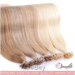 150Pcs 1G Bondings Keratin 100% Brazilian Remy Human Hair Nail U-Tip Extensions