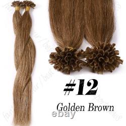 150g Thick Keratin Nail U Tip Remy Human Hair Extensions Pre Bonded Balayage US