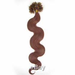 15-24 U Nail Tip Pre Bonded Keratin Fusion Remy Body Wave Human Hair Extensions