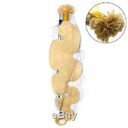 15-24 U Nail Tip Pre Bonded Keratin Fusion Remy Body Wave Human Hair Extensions