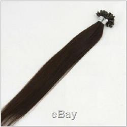 1 Gram Natural Human Hair Extension Long Pre Bonded Keratin Glue Remy U Tip Nail