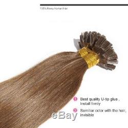 1 Gram Natural Human Hair Extension Long Pre Bonded Keratin Glue Remy U Tip Nail