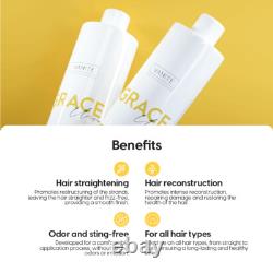 1x Grace Unique + 1x Grace Violet 33.8 fl oz Hair Straightening treatment