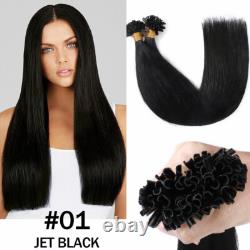 200G Fusion Keratin Nail U-Tip Remy Human Hair Extensions Full Head Pre Bonded