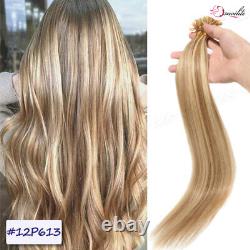 200PCS THICK Fusion Pre Bonded Keratin Nail U Tip Human Hair Extensions Balayage