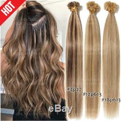 200S/200G Russian U Tip Nail Remy Human Hair Extensions Pre Bonded Keratin Ombre