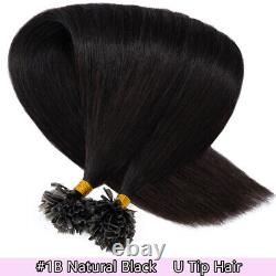 200S Keratin Pre Bonded Nail U Tip Real Human Hair Extensions Full Head Thick US