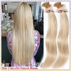 200S Stick I Tip Human Remy Hair Extensions Micro Keratin Ring Beads Pre Bonded