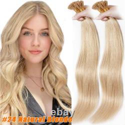 200 Strands I-Tip Stick Hair 100% Remy Human Hair Extensions Keratin Ring Beads