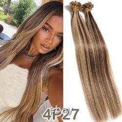 200g Double Drawn Nail U Tip Human Hair Extensions Pre-bonded Keratin 1g 16-24