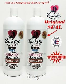 2 Bottles Brazilian Keratin Treatment CHOCOLATE 32 fl oz 946 mL Kachita Spell