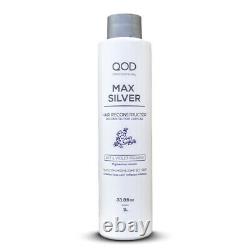 2 Bottles Of Qod Pro Max Silver Hair Treatment 33.8 Fl Oz 1l Brazilian Keratine