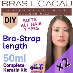 2x DIY Home Brasil Cacau Professional Brazilian Keratin Treatment -DIY 50ml Kit