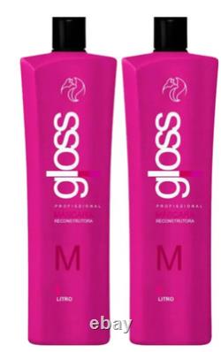 2x Fox Gloss Progressive Brush Step 2 Brazilian Keratin Treatment 1L