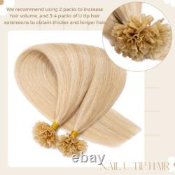 300S Russian Nail U Tip 100% Remy Human Hair Extensions Pre Bonded 8A Keratin 1G