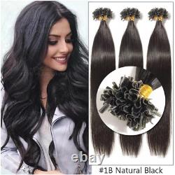300Strands Pre Bonded Keratin U Nail Tip Remy Human Hair Extensions THICK Fusion