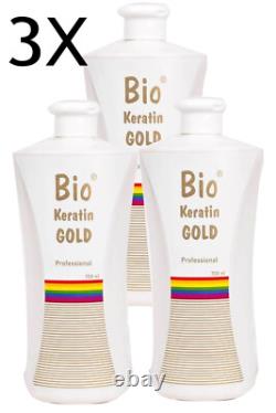 3x Bio Keratin Gold Brazilian Hair Straightener 700 ML Hair Accessories, Barber