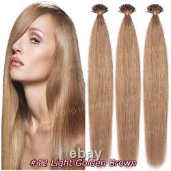 9A Micro I Tip 100% Virgin Human Hair Extensions Pre-Bonded Keratin Honey Blonde