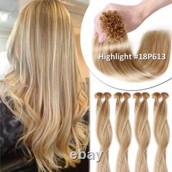 AAAAA+ Keratin Pre Bonded Nail U Tip 100% Remy Human Hair Extensions BLONDE 1G/S