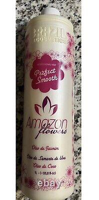 AMAZON FLOWERS -PERFECT SMOOTH- 33.8Oz 1L BRAZILIAN PROTEIN / KERATIN 0% forml