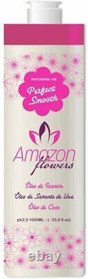 AMAZON FLOWERS PERFECT SMOOTH 33.8 Oz 1 KG BRAZILIAN HAIR PROTEIN 0% forml