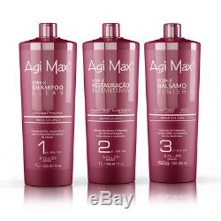 Agi Max Brazilian Keratin Hair Treatment Kit 1 Liter 3 Steps (3 X 1000Ml) Th