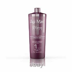 Agi Max Brazilian Keratin Hair Treatment Kit 1 liter 3 Steps (3 x 1000ml)