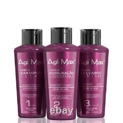 Agi Max Brazilian Natural Keratin Hair Treatment Kit for Straightening Curls