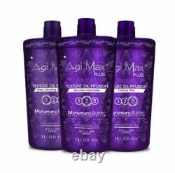 Agi Max Plus NEW Brazilian Keratin Hair/Straightening Kit 1 LT 3 Steps X 1000ml