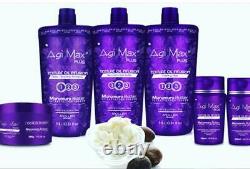 Agi Max Plus NEW Brazilian Keratin Hair/Straightening Kit 1 LT 3 Steps X 1000ml