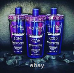 Agi Max Plus NEW Brazilian Keratin Hair/Straightening Kit 1 LT 3 Steps X 1000ml