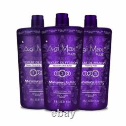 Agi Max Plus New Brazilian Keratin Hair/Straightening Kit 1 LT 3 Steps X 1000ml