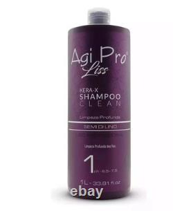 Agi Max Pro Liss Kera-X / Hair Straightening System with Brazilian Flaxseed 3x1L