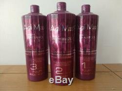 Agi Max Semi Di Lino Brazilian Keratin Hair Treatment Kit 1 liter 3 Steps 1000ml